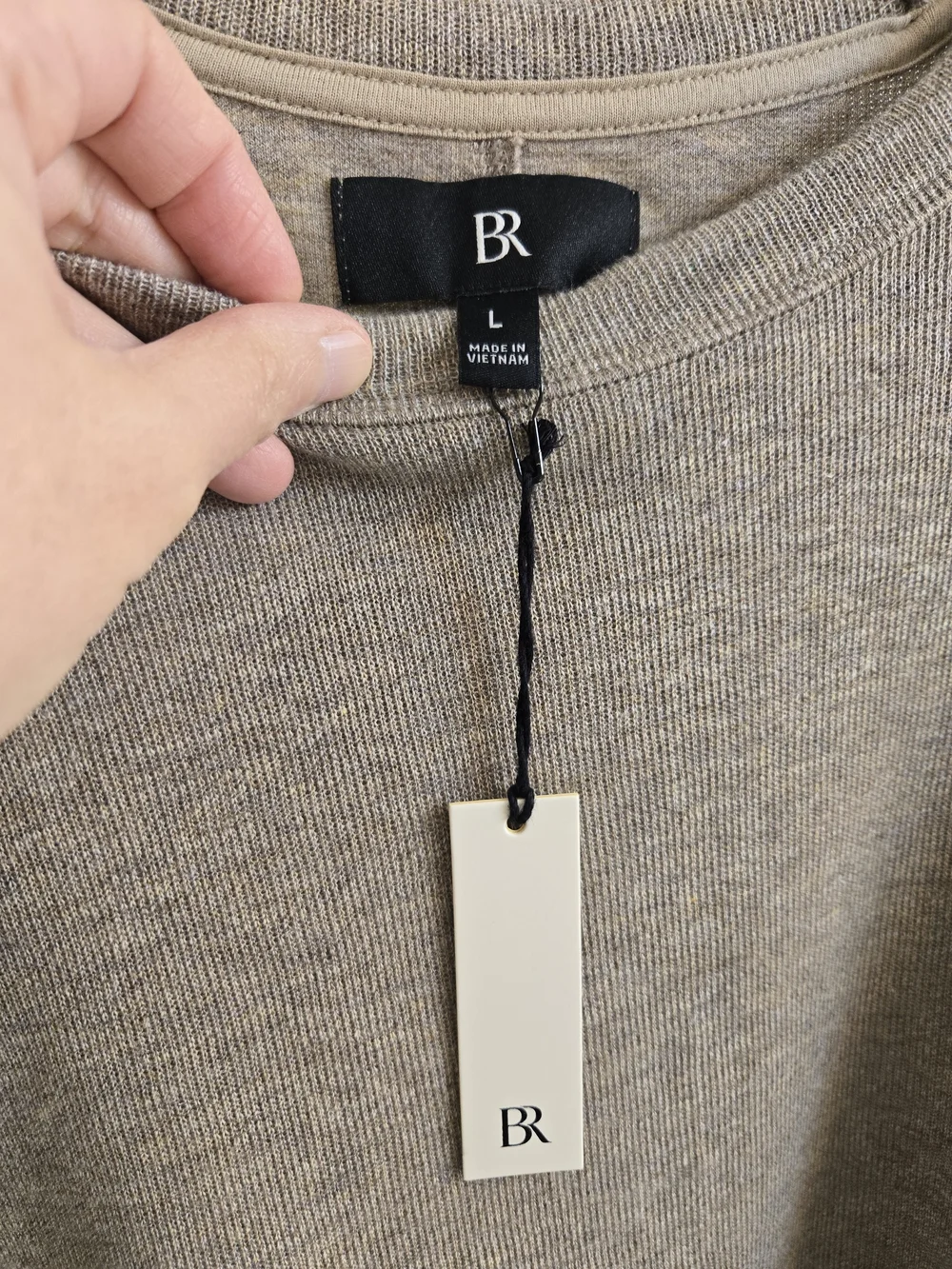 Banana Republic Men's Crewneck Sweater - Taupe Heather, Size L, NWT